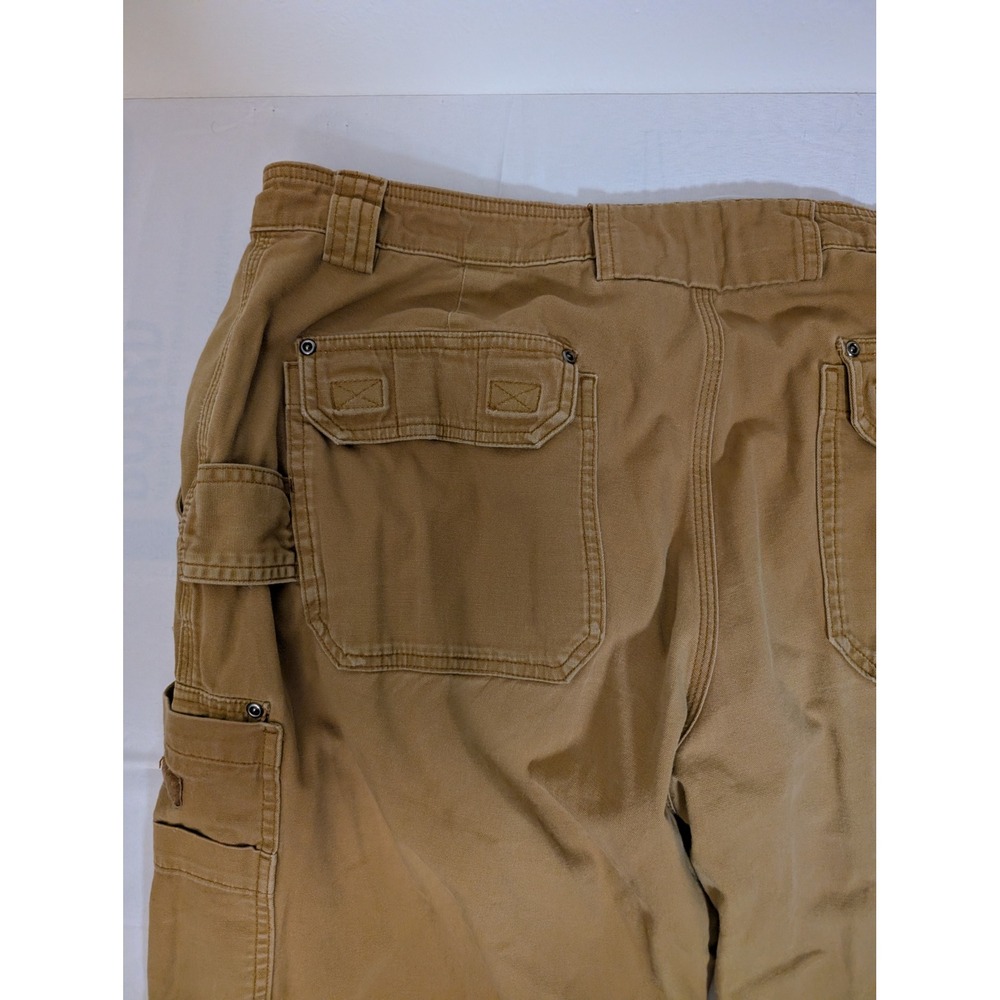 Duluth Trading Co 36/34 Flex Fire Hose Relaxed Cargo Pants Mens Tan Brown Work - Picture 14 of 14